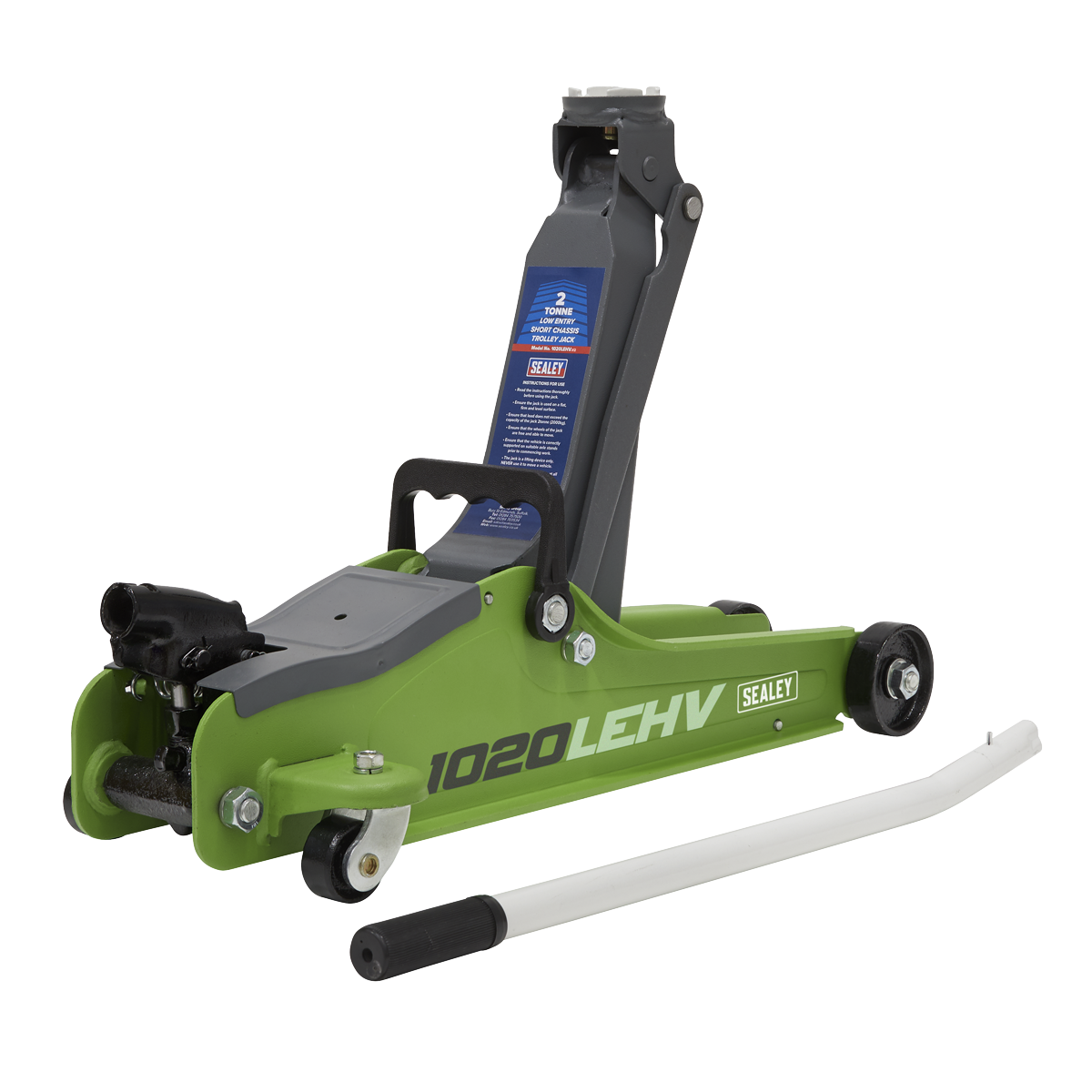 Low Profile Short Chassis Trolley Jack 2 Tonne - Green 1020LEHV