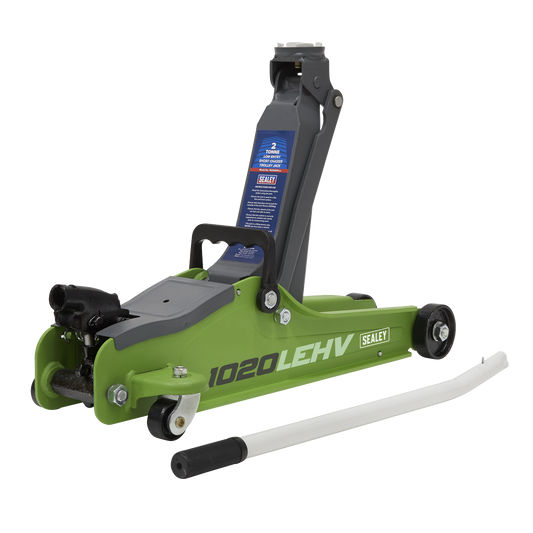 Low Profile Short Chassis Trolley Jack 2 Tonne - Green 1020LEHV