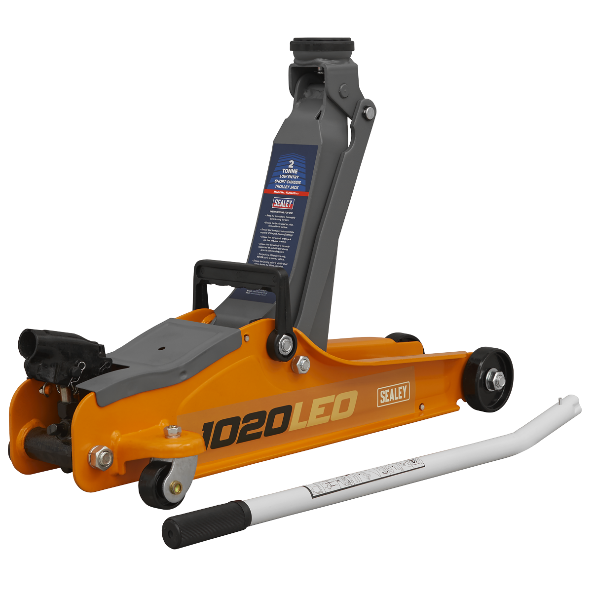 Low Profile Short Chassis Trolley Jack 2 Tonne - Orange 1020LEO