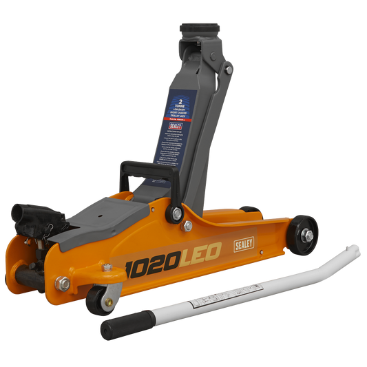 Low Profile Short Chassis Trolley Jack 2 Tonne - Orange 1020LEO