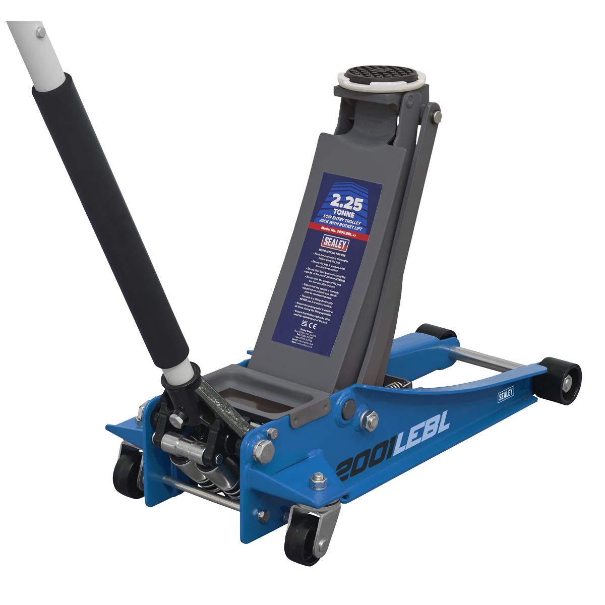 Low Profile Trolley Jack with Rocket Lift 2.25 Tonne - Blue 2001LEBL