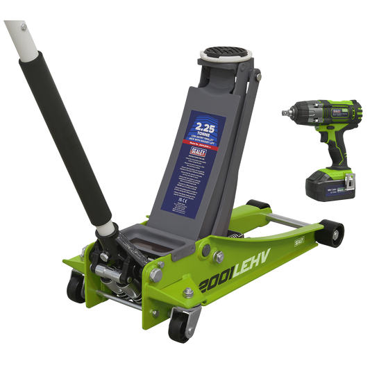 Trolley Jack & Cordless Impact Wrench Combo - Green 2001LEHVCOMBO