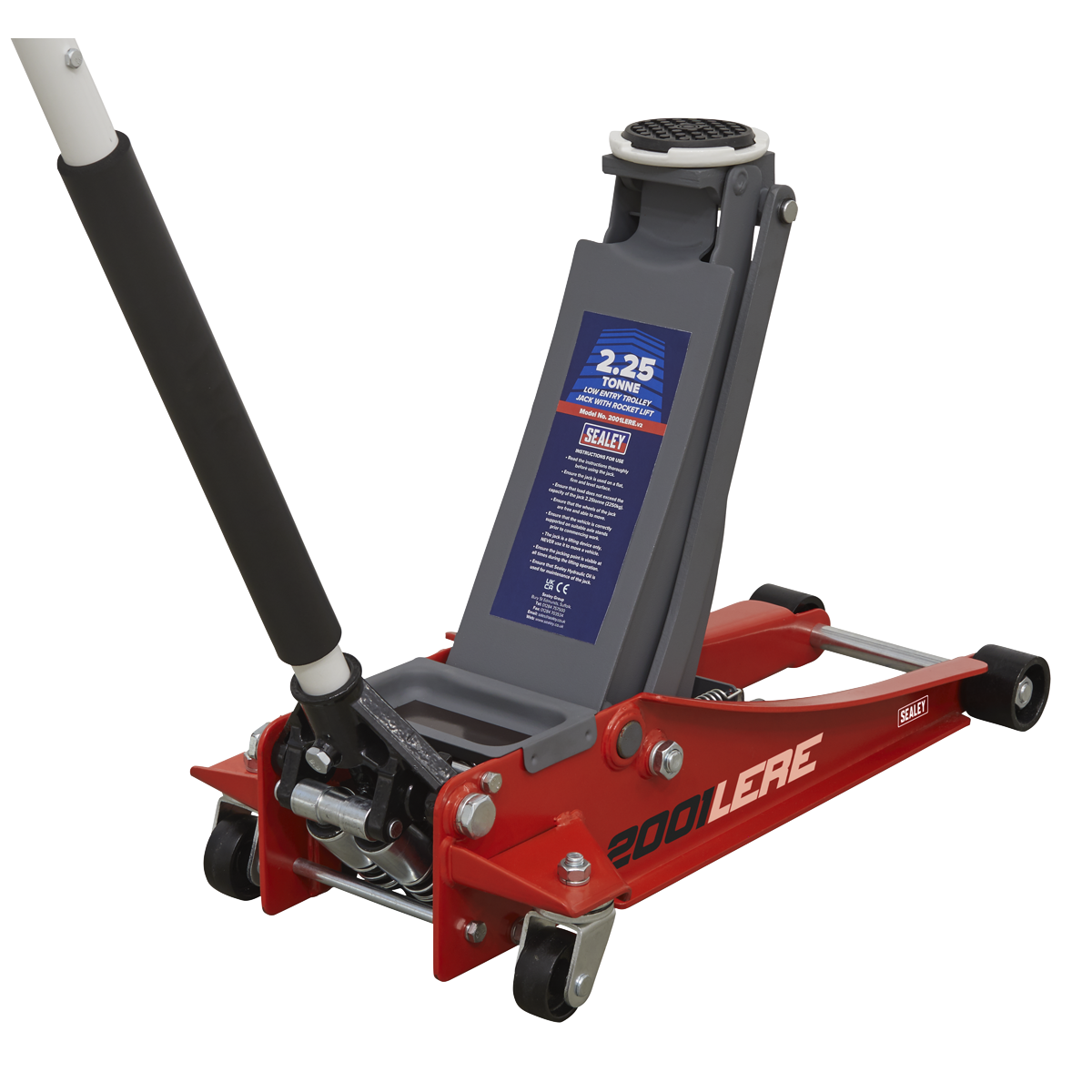 Low Profile Trolley Jack with Rocket Lift 2.25 Tonne - Red 2001LERE