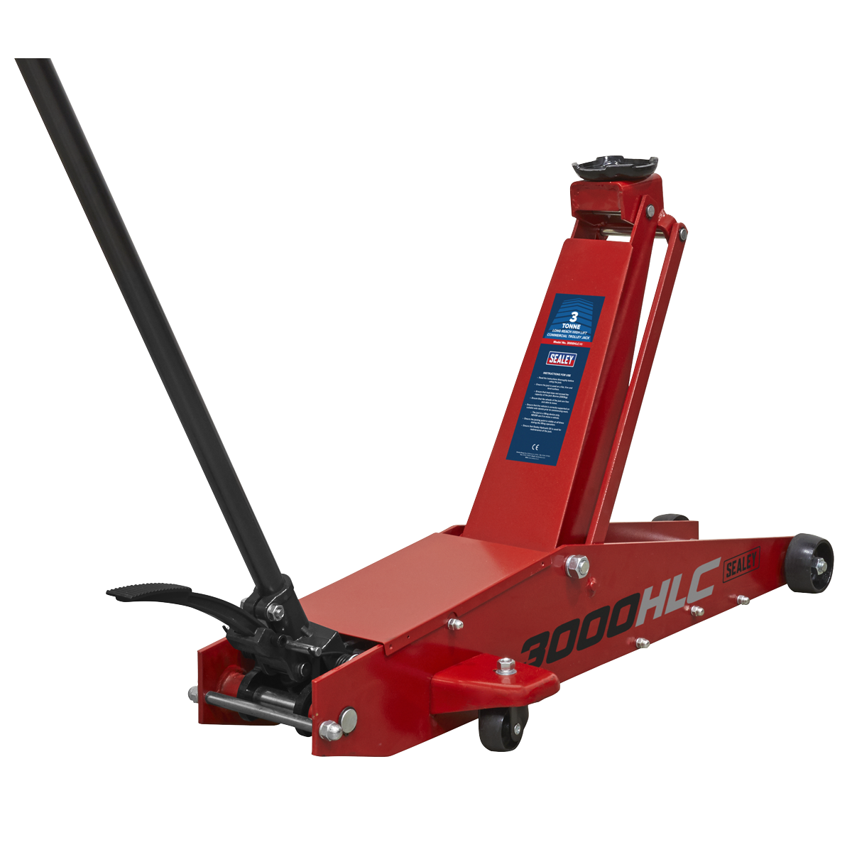 Premier Long Reach High Lift Trolley Jack 3 Tonne 3000HLC