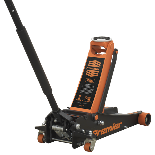 Premier Low Profile Trolley Jack with Rocket Lift 3 Tonne - Orange 3040AO