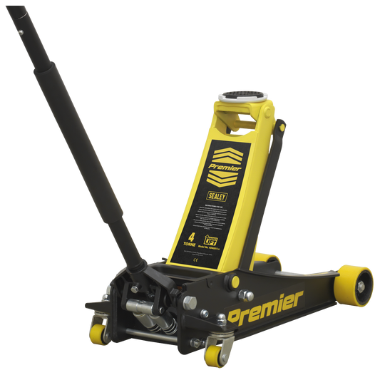 Premier Low Profile Trolley Jack with Rocket Lift 4 Tonne - Yellow 4040AY