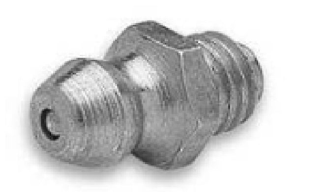 Grease fitting 1/4"-28&nbsp; short straight, male thread, 9/16" length. Maximum pressure 10,000 PSI, English thread.&nbsp;