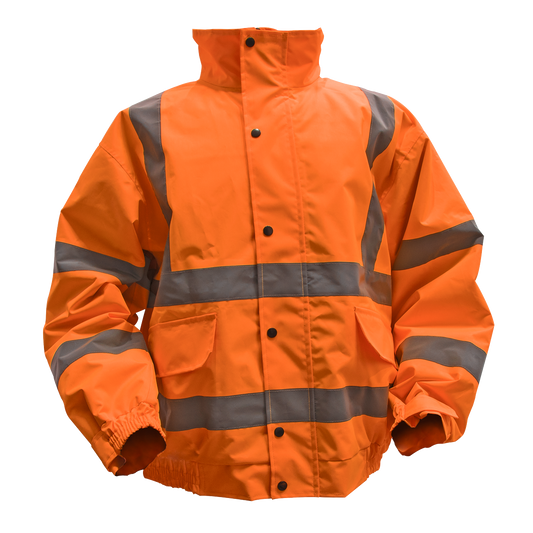 Worksafe® Hi-Vis Orange Jacket with Quilted Lining, Elasticated Waist & Cuffs - Large 802LO