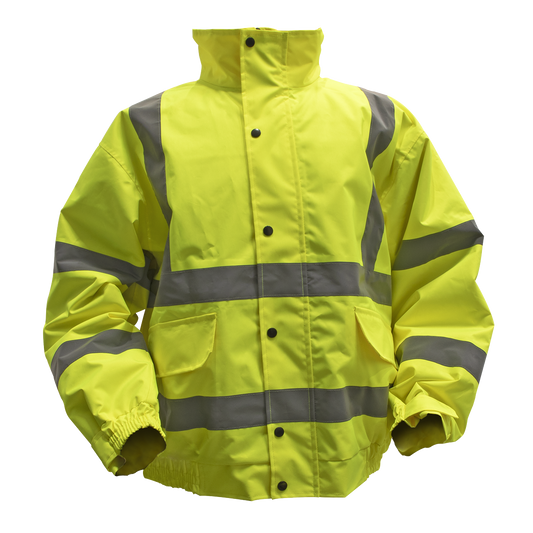 Worksafe® Hi-Vis Yellow Jacket with Quilted Lining, Elasticated Waist & Cuffs - Large 802L