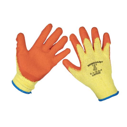 Worksafe® Super Grip Knitted Gloves with Latex Palm, Large - Pack of 12 Pairs 9121L/12