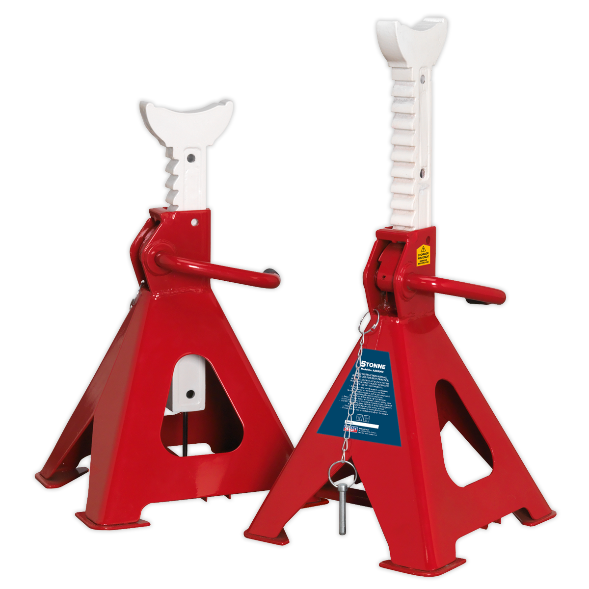 Auto Rise Ratchet Axle Stands (Pair) 5 Tonne Capacity per Stand AAS5000