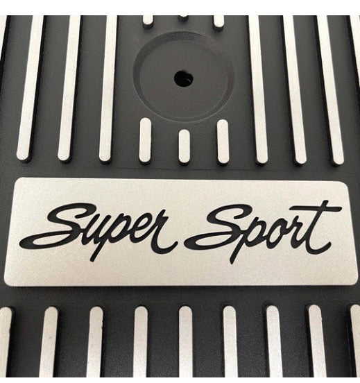 Air Cleaner 13" Chevy Super Sport Black ** - Belcher Engineering