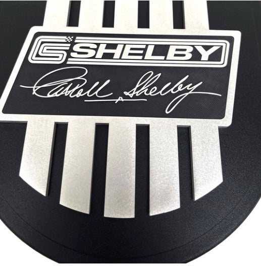 Air Cleaner 15" Oval Carroll Shelby Signature 15" Black ** - Belcher Engineering