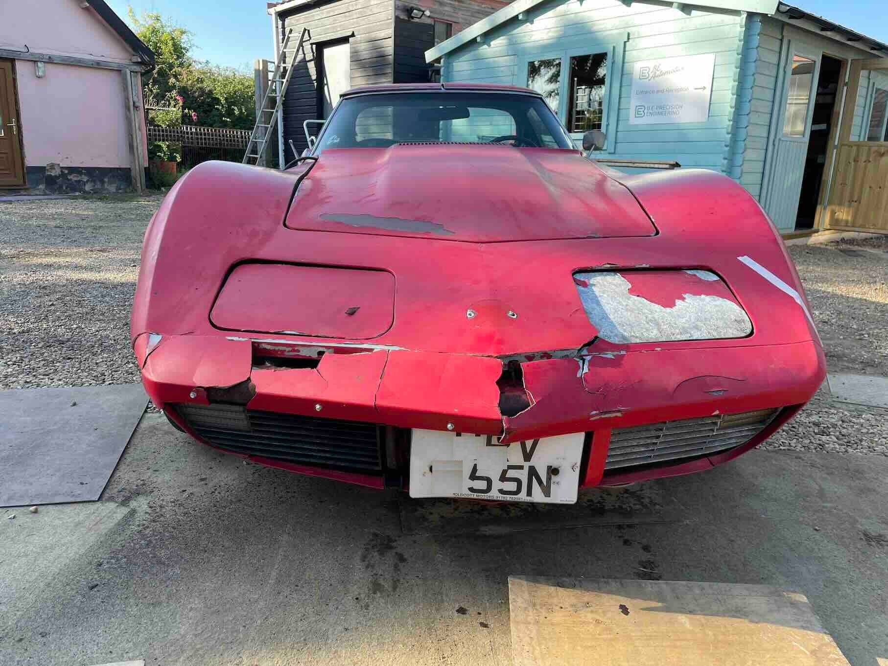 Corvette C3 Front View needing restoration