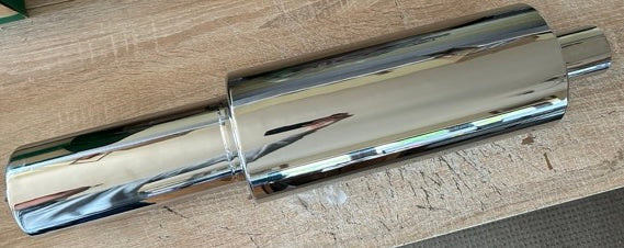 Exhaust Muffler Chrome for 2.5" Exhaust Chrome 26" Long