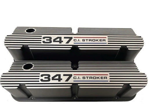 Valve Covers SBF Pentroof Black 347ci Stroker Logo ** - Belcher Engineering