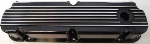 Valve Covers: SBF 1962-82 Steel (Black) 260-289-302-351w R6365BK finned