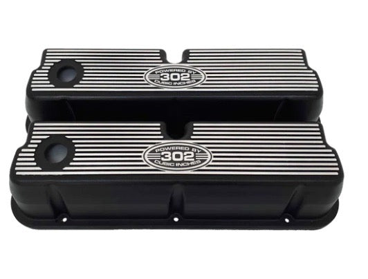 Valve Covers SBF Black 302 Logo ** - Belcher Engineering