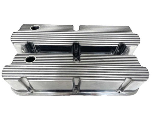 Valve Covers SBF Silver Polished Finned ** - Belcher Engineering