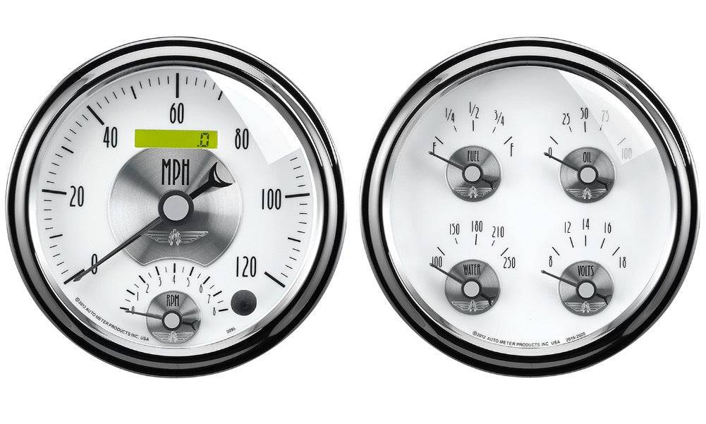 2 Piece Gauge Kit.  Prestige Pearl with Tach/Speedo 5"** - Belcher Engineering