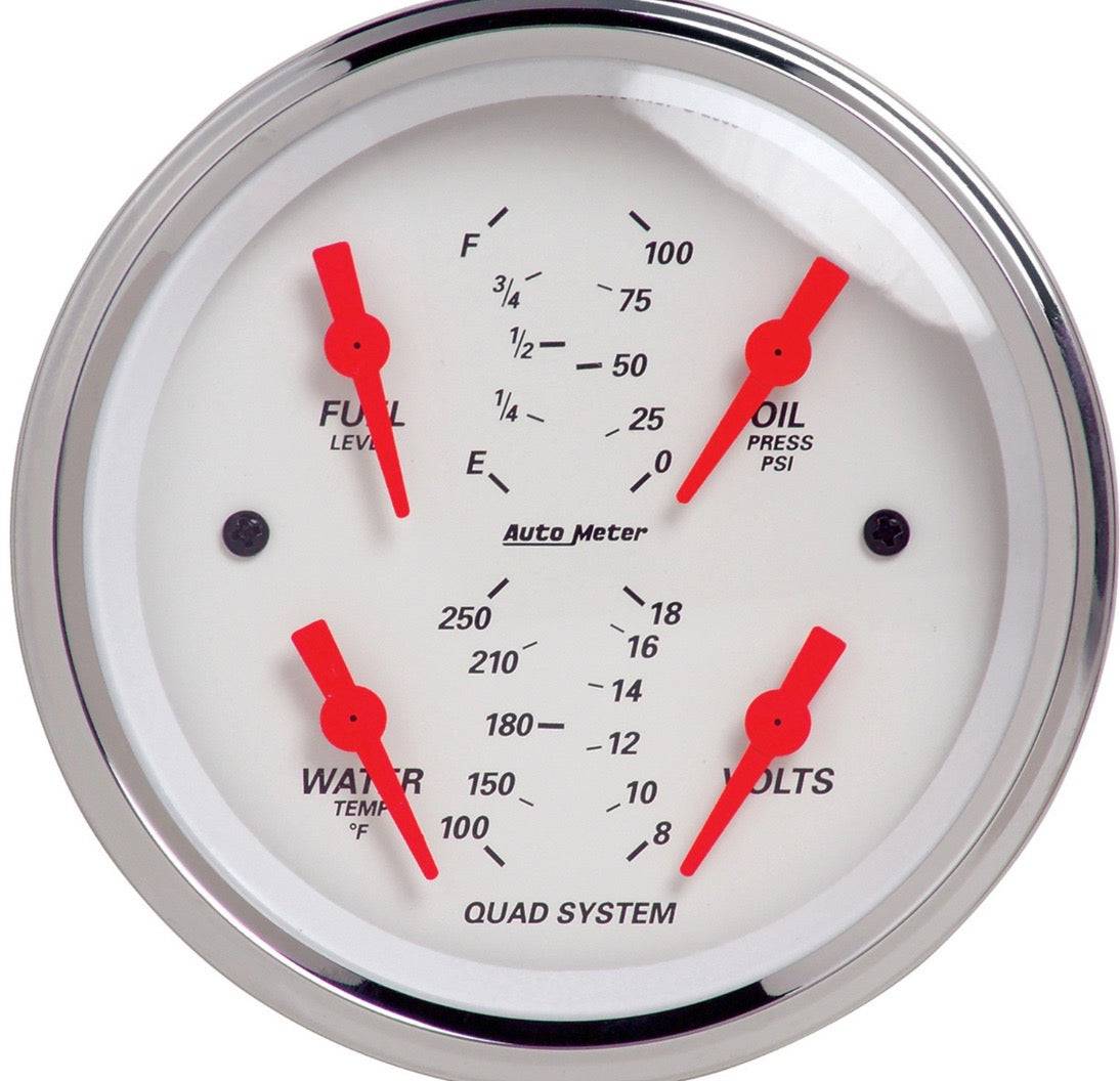 2 Piece Gauge Kit.  Artic White 3 3/8"** - Belcher Engineering