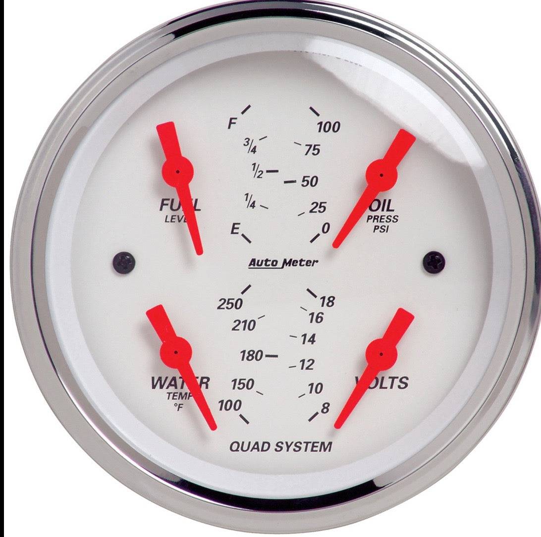 2 Piece Gauge Kit.  Arctic White with Tach/Speedo 5"** - Belcher Engineering