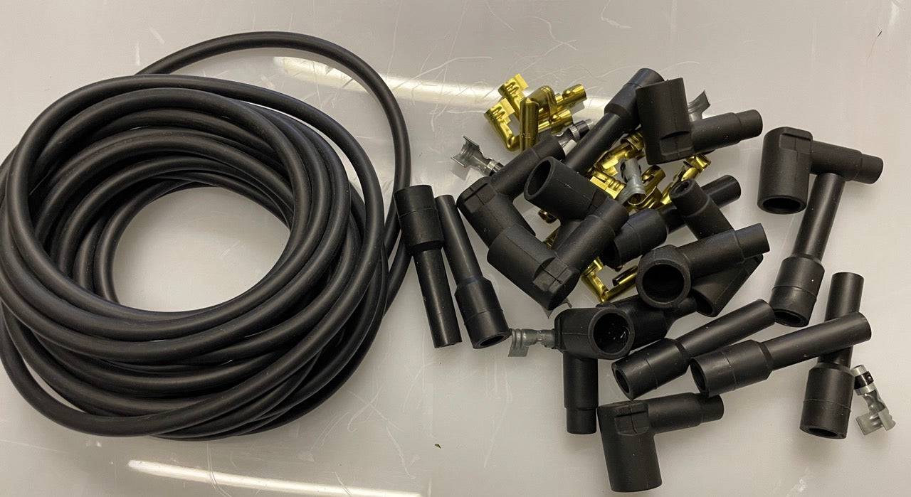 Plug Leads (Spark Plug) 8 Cylinder Black 90 degree and straight kit - Belcher Engineering