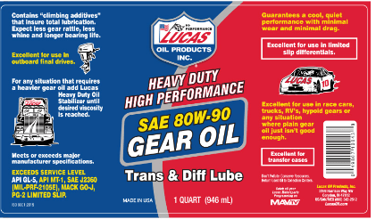 Gear Oil (Heavy Duty) SAE 80W-90 Lucas 10043 - Belcher Engineering