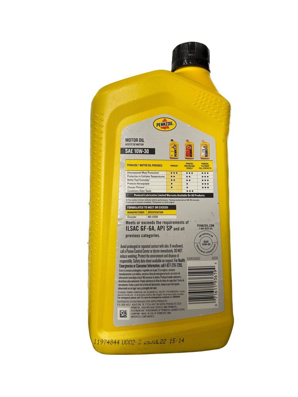 SAE 10W-30 Conventional Oil Penzoil - Belcher Engineering