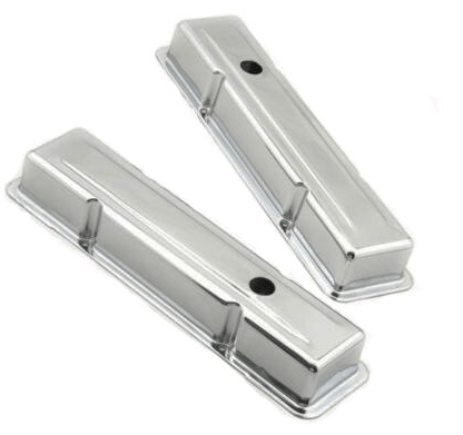 Valve Covers:  SBC Steel (Chrome/Steel) (Short/Standard Valve 283-350) RPC R9216 - Belcher Engineering