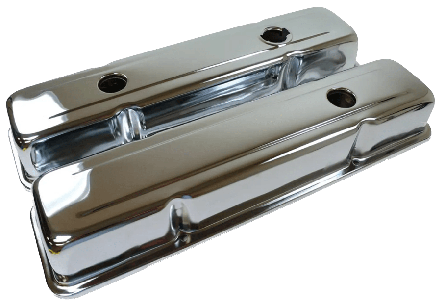 Valve Covers:  1958-86 Style (Steel – Chrome)-Small Block Chevy RPC R9518