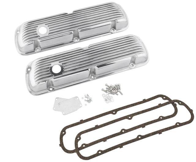 Valve Covers SBF Nostalgia Finned (Aluminium) - Belcher Engineering