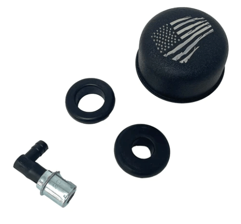 Push in Breather Cap Black American Flag** - Belcher Engineering