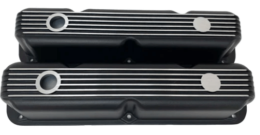 Valve Covers: Mopar Black Finned** - Belcher Engineering