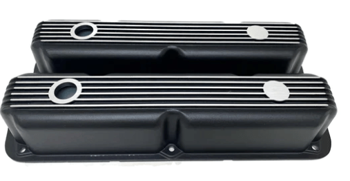 Valve Covers: Mopar Black Finned** - Belcher Engineering