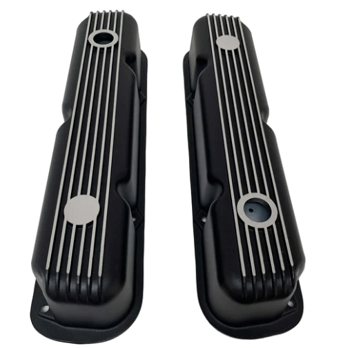 Valve Covers: Mopar Black Finned** - Belcher Engineering