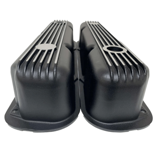 Valve Covers: Mopar Black Finned** - Belcher Engineering