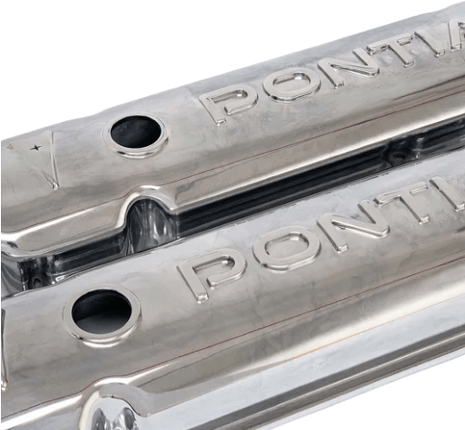 Valve Covers: Pontiac Raised Letters Polished Aluminium** - Belcher Engineering