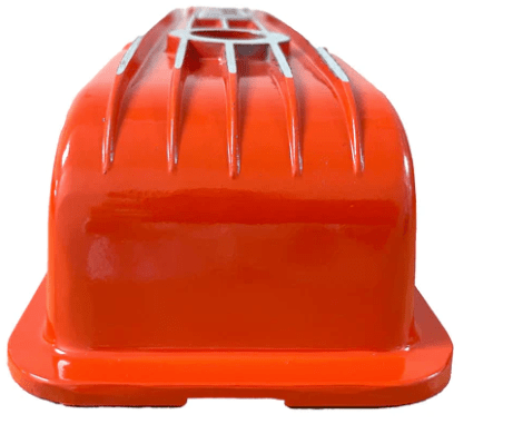 Valve Covers: SBC 58-86 Short Finned in Orange(Aluminum) 350 Logo - Belcher Engineering