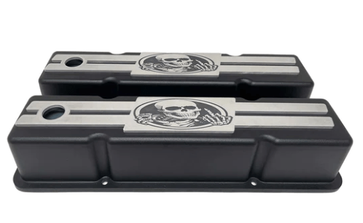 Valve Covers: SBC Black Tall Skeleton** - Belcher Engineering