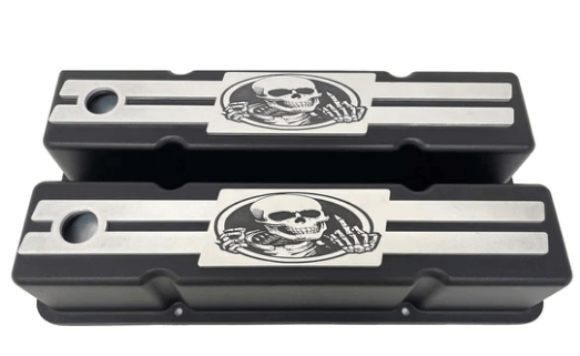 Valve Covers: SBC Black Tall Skeleton** - Belcher Engineering